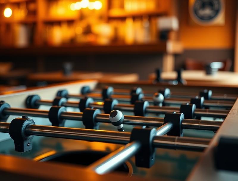 Tischkicker und Spielmaterial