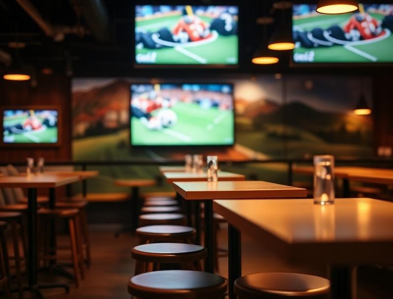 Süd Tribüne Graz — Stehtische und Screen