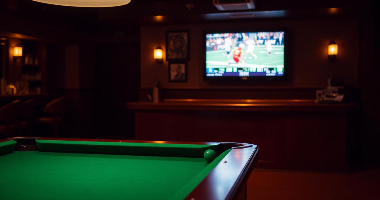 Billardtisch und Sportstream